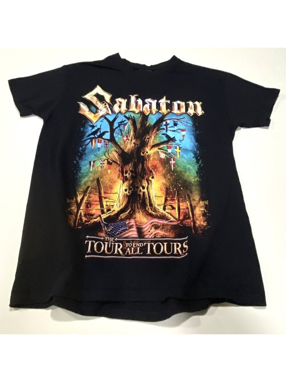 Sabaton T-Shirt Men's Black Medium The Tour To End All Tours 2024 Band Tee
